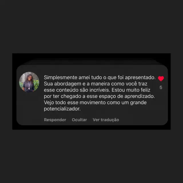 Depoimento 1 de aluna da comunidade
