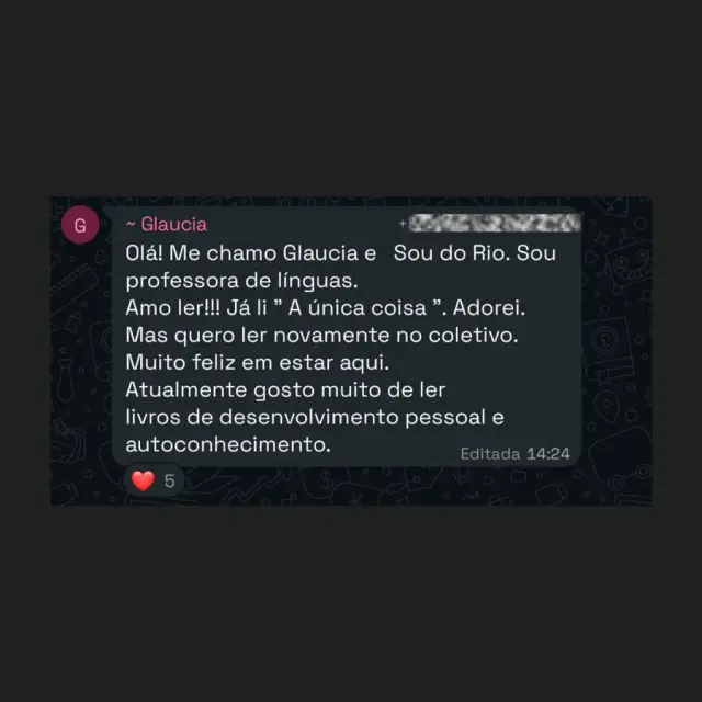 Depoimento 3 de aluna da comunidade