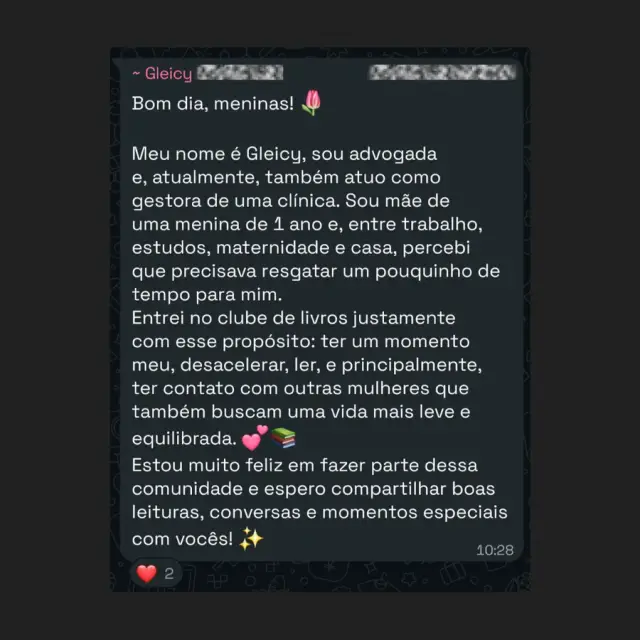 Depoimento 4 de aluna da comunidade