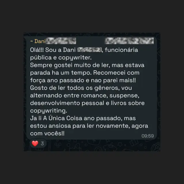 Depoimento 6 de aluna da comunidade